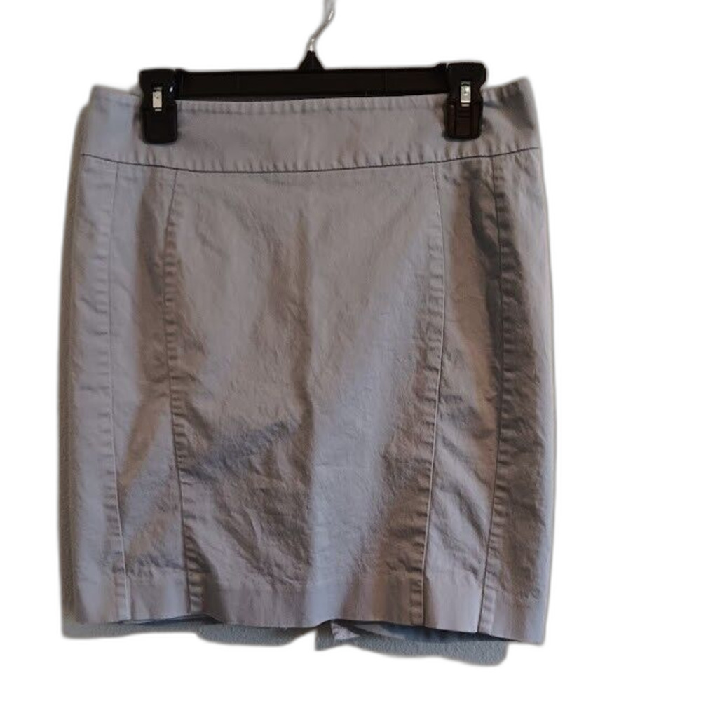 Express Pencil Skirt Womens 4 Gray Lined Slit Zip Cotton Blend
